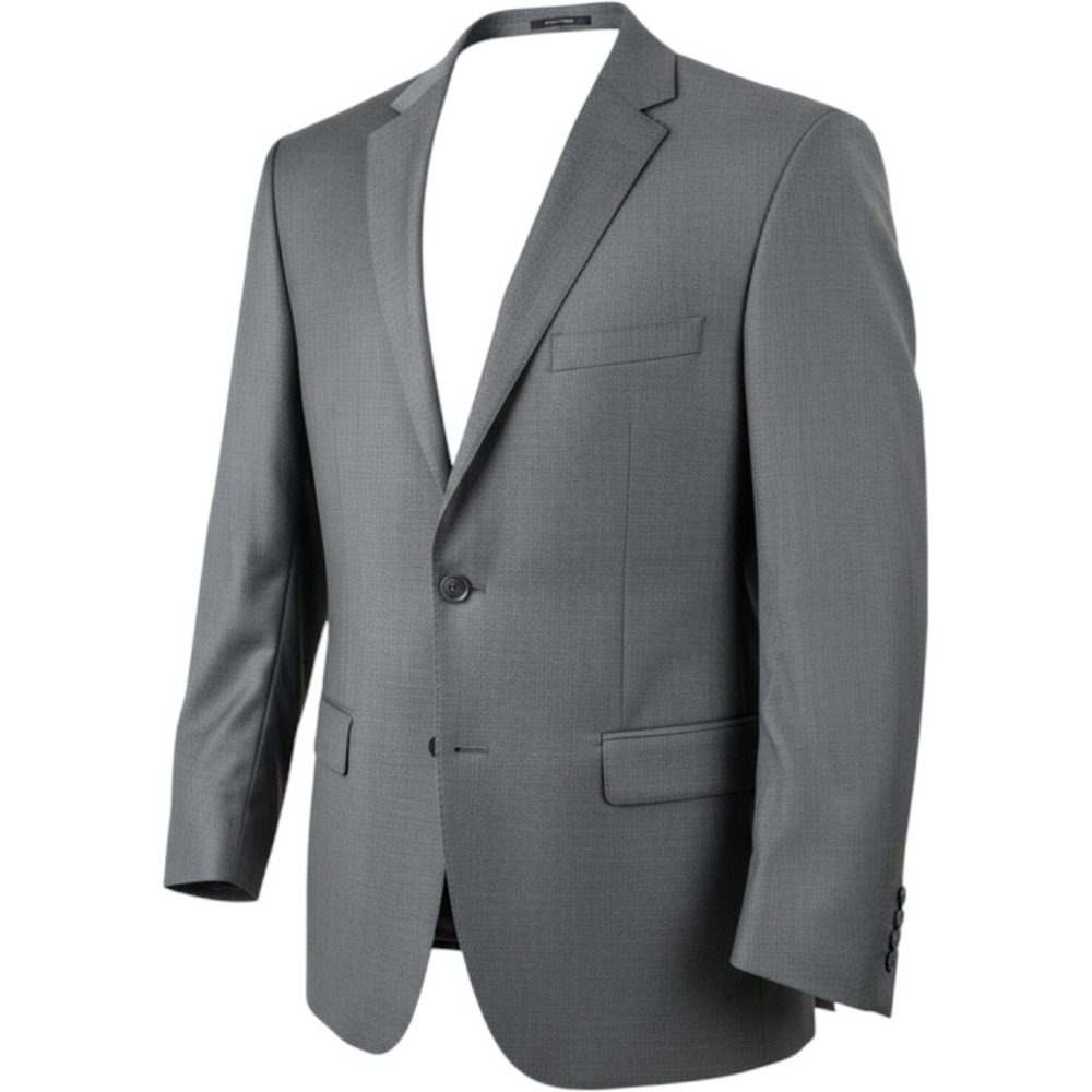 Calvin Klein Blazer Mens 56R Grey Wool Blend Two Button Suit Jacket Regular